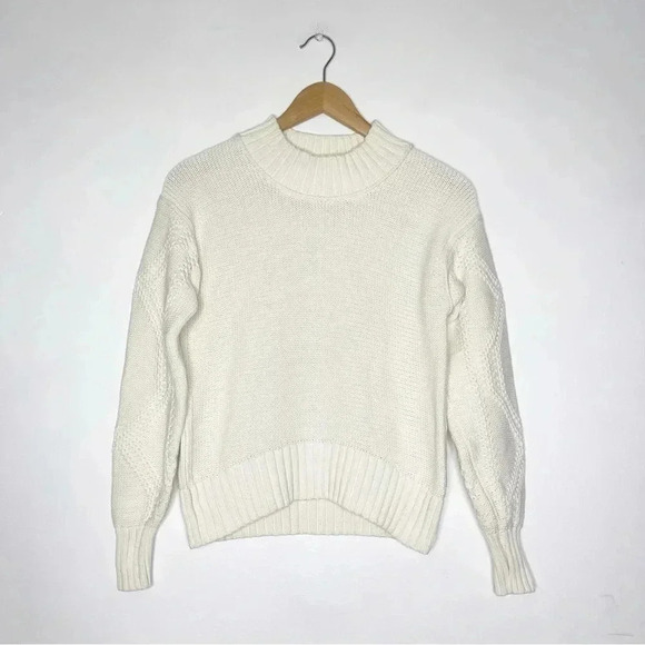 Everlane Cream Mock Boxy Knit Sweater Size XXS - Picture 2 of 7